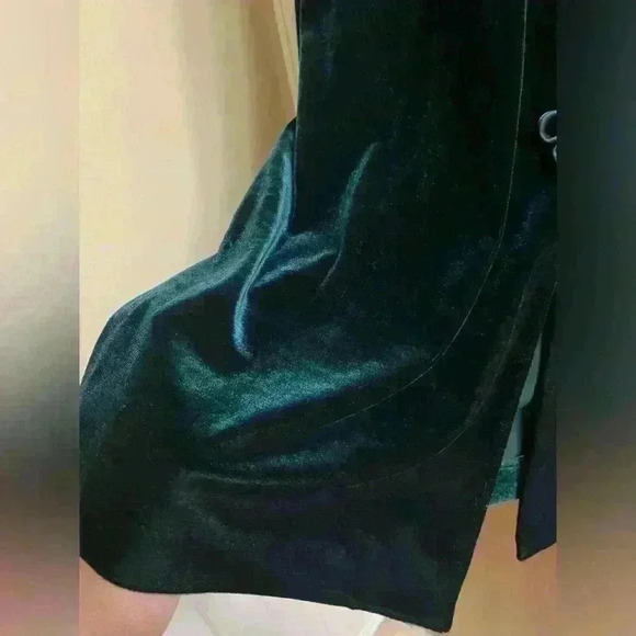Vintage JBS LTD Jacket Womens Velvet Velour Emerald Green Size 14P Super Soft - Picture 8 of 9